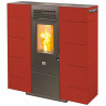 Stufe a pellet 6,14KW in acciaio bordeaux riscaldamento QUEEN SLIM 6