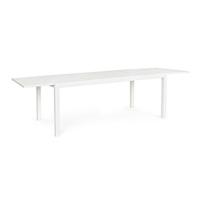 Tavolo da Giardino Rettangolare Allungabile Bizzotto Hilde 200-300X100X75CM in Alluminio Colore Bianco