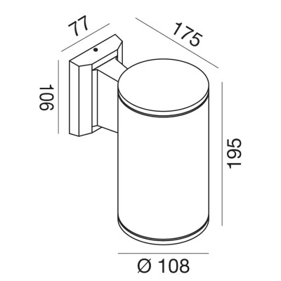 Amon applique E27 cilindrica antracite IP65 lampad