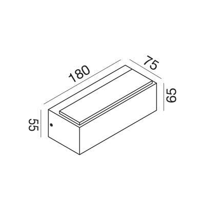 Nox small applique LED biemissione rettangolare 10