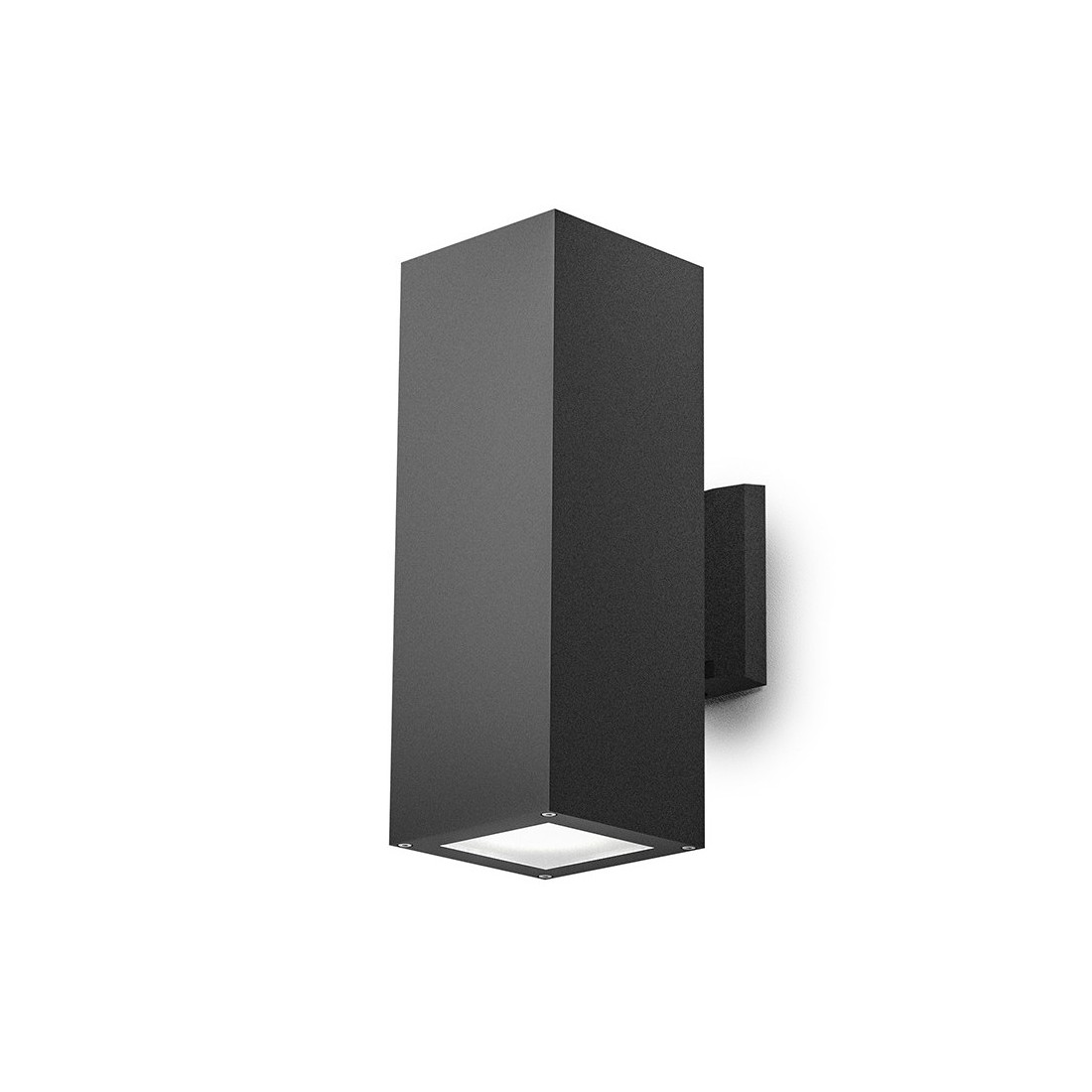 Amon applique E27 squadrato biemissione antracite IP65 lampada parete