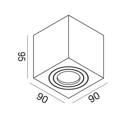 Sulis lampada da soffitto cubo IP65 esterno bianco
