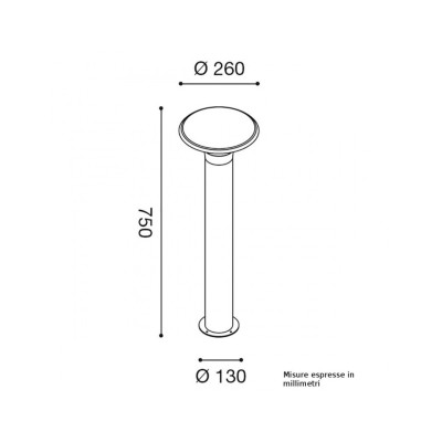 Design paletto h75 esterno E27 ip44 antracite