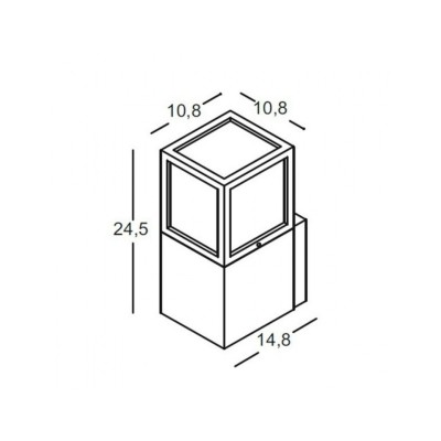 Rubik Applique da parete E27 ip54 alluminio GES340