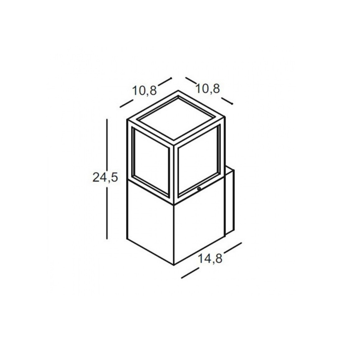 Rubik Applique da parete E27 ip54 antracite GES330 cubica