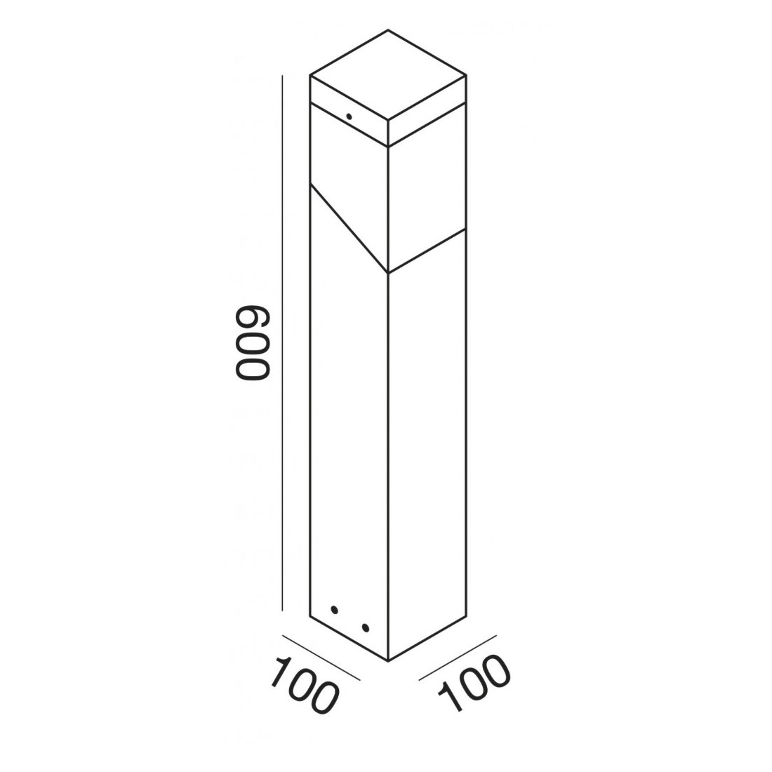 Sury Lampioncino piccolo esterno giardino ip44 h60 antracite quadrato