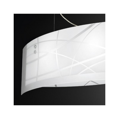 Nereide lampada media 64cm sospensione vetro ovale