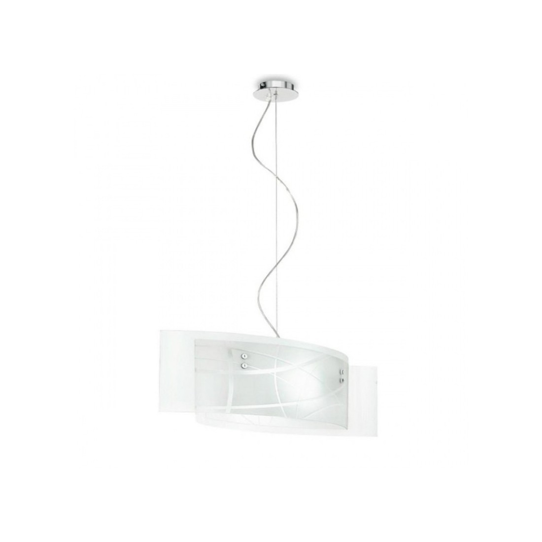 Nereide lampada media 64cm sospensione vetro ovale cucina design moderno