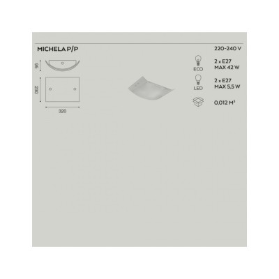 Michela Plafoniera moderna vetro bianco varie dime