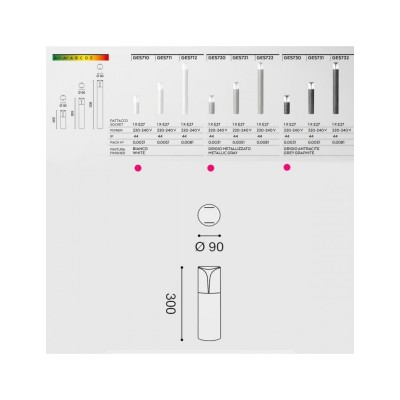 Lampioncino da giardino esterno prato ip44 h30 E27
