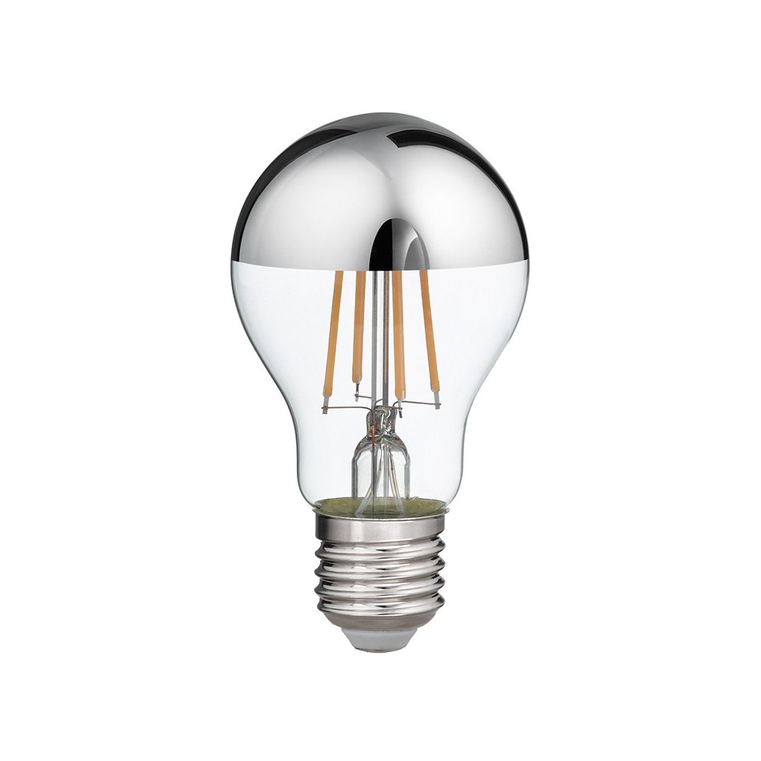 Lampadina LED 8w E27 calda vetro specchiato argento 1000 lumen