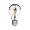 Lampadina LED 8w E27 calda vetro specchiato argento 1000 lumen