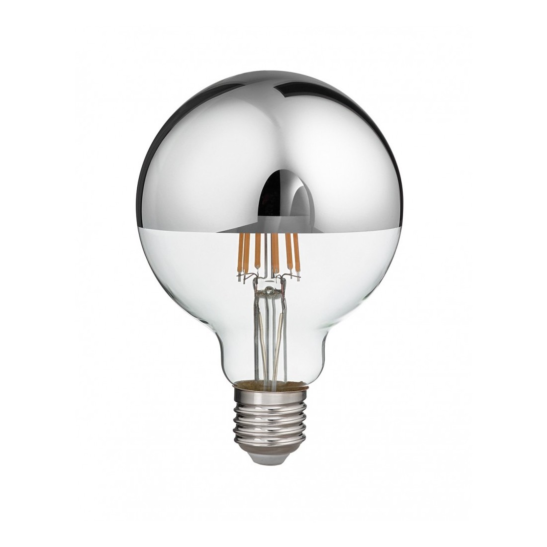 Lampadina LED 12w E27 calda vetro specchiato argento 1521 lumen