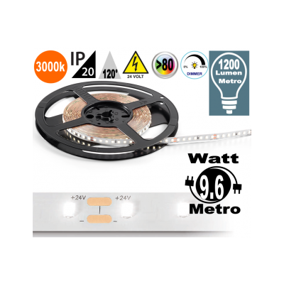 Striscia LED 9.6w 3000k...