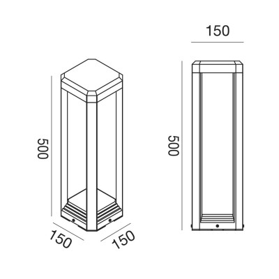 Paka lampioncino led 13w antracite da giardino h50