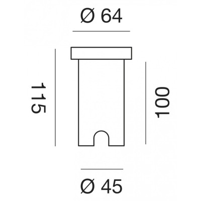 Shally faretto da incasso quadrato viale calpestab