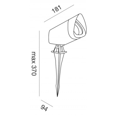 Mercury faretto IP65 antracite spot picchetto proi