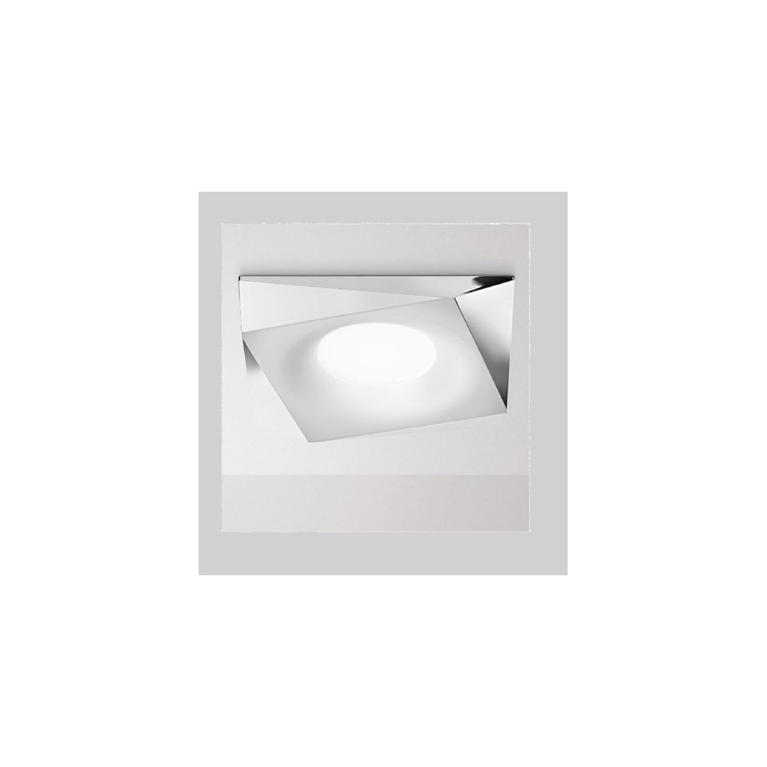 Janus faretto gu10 da incasso a soffitto metallo cromo lucido design squadrato