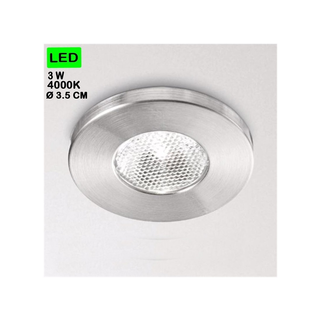 Glam faretto 3w 4000k da incasso rotondo led rotondo nickel