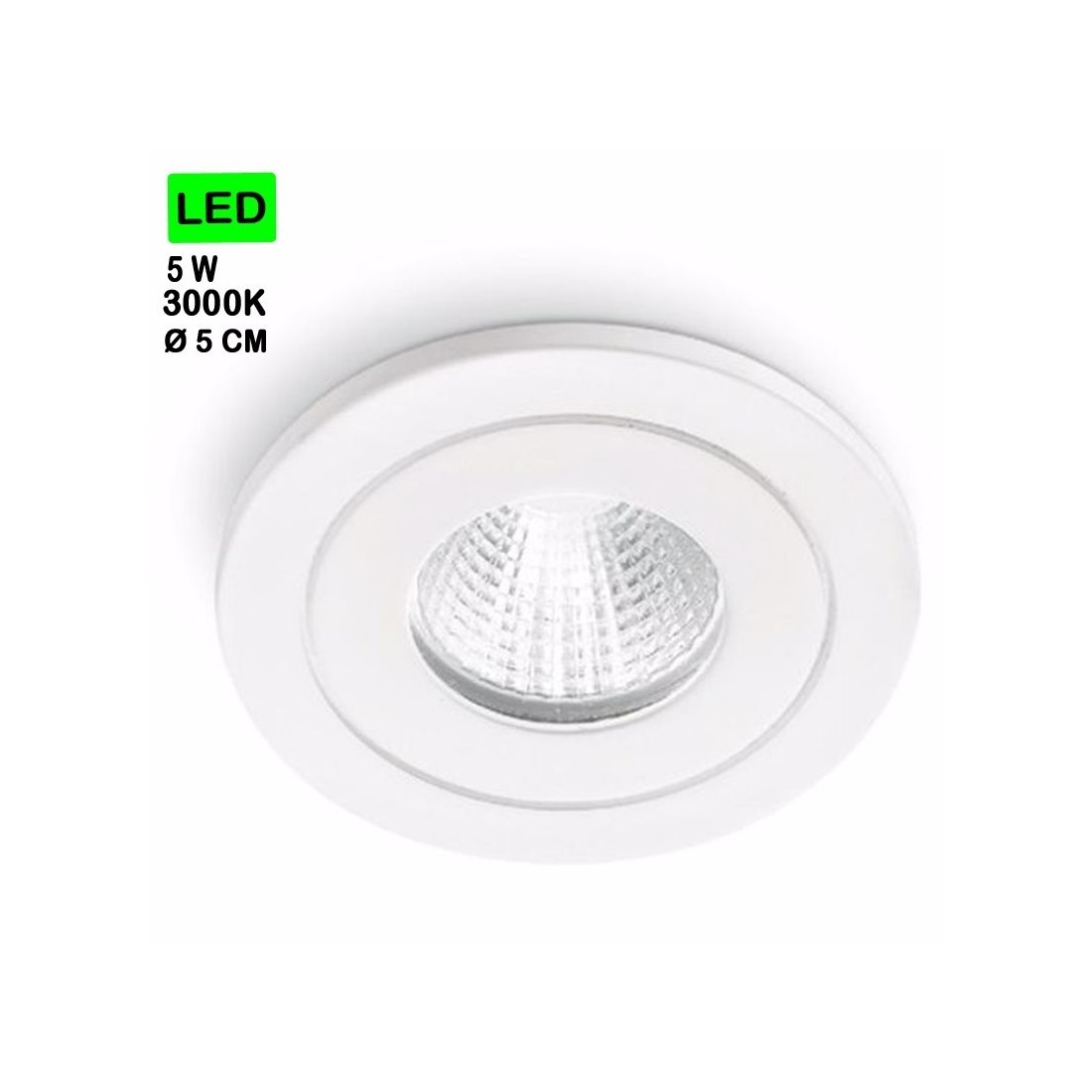 Alya faretto 5w 3000k incasso cartongesso led 38gradi rotondo bianco