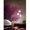Cleofe lampadario camera pendenti vetro bianco 3 diffusori regolabili