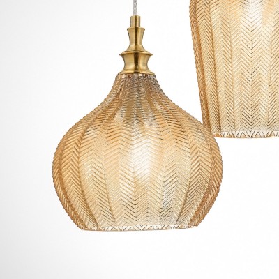 Cleofe lampadario ottone camera pendenti vetro amb