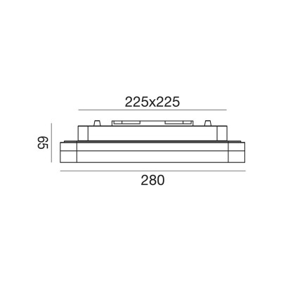 Alba plafoniera quadrata 18w LED bagno outdoor ip6