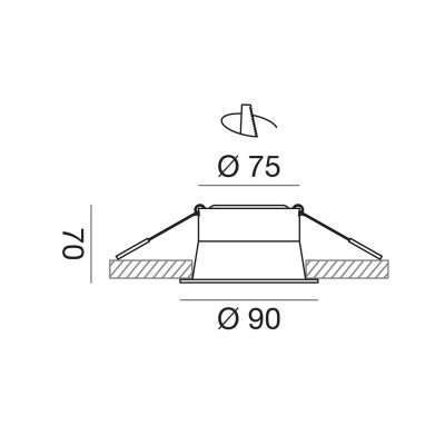 Dione faretto 8w 3000k led incasso soffitto rotond