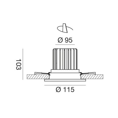 Aran medio faretto orientabile LED 16w luce calda 