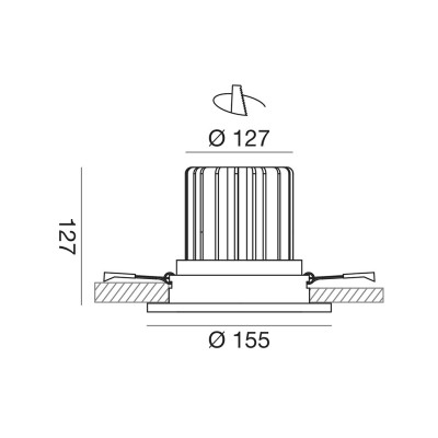 Aran big faretto orientabile LED 25w luce calda in
