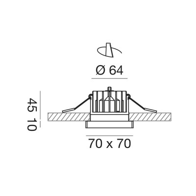 Danae faretto IP20 LED 9w 3000k incasso cartongess