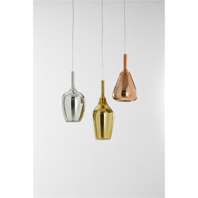 Ofelia lampadario decentrato ottone con 3 diffusor