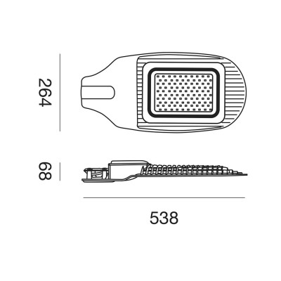 Khon lampione armatura stradale led 100w luce natu