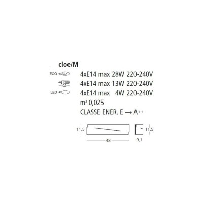 Cloe applique piccola da parete metallo foglia oro