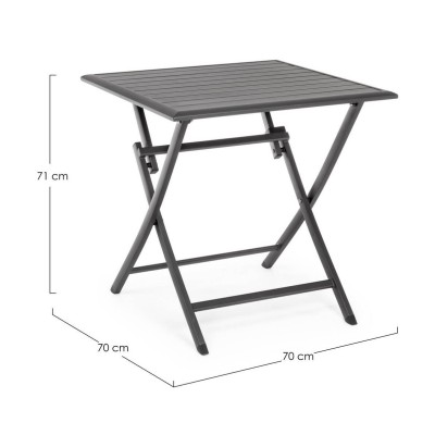 Bizzotto Tavolo Pieghevole Elin 70X70 Antracite Lh